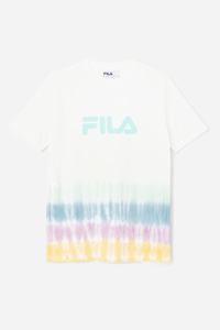 Fila Alivia Tie Dye Tee T Shirts Dame Hvide | 852-HPFIUM