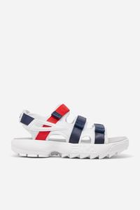 Fila Disruptor Sandal Badesandaler Herre Hvide Mørkeblå Rød | 620-TEMWOF