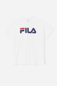 Fila Logo Tee T Shirts Herre Hvide Mørkeblå Rød | 123-NRCDGP