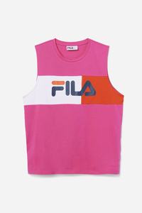 Fila Ozni Uden Ærmer Tee T Shirts Herre Fuchsia Lilla Hvide Mørkeblå | 246-GADVQR