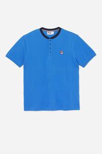 Fila Ralph Henley T Shirts Herre Blå Mørkeblå | 869-XBRNWQ