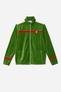 Fila Ravid Velour Fleece Jakker Herre Hvide Rød | 816-JRTQKF