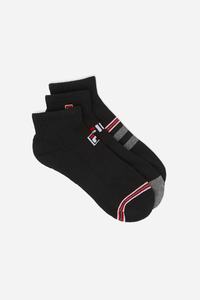 Fila Stribet Quarter 3-Pack Sokker Herre Sort | 437-YUMVRI