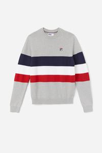 Fila Willkie Sweater Trøjer Herre Lysegrå Mørkeblå Hvide | 572-NLXOEB