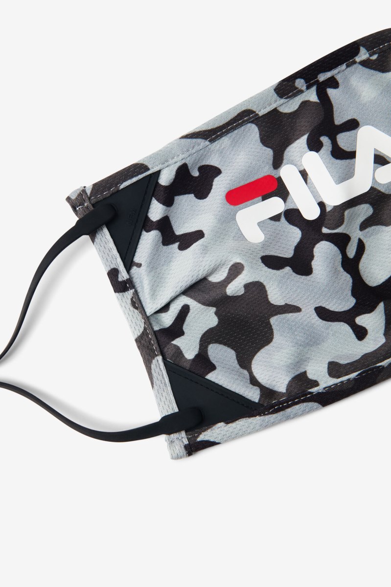 Fila Adjustable Face Mask Udstyr Dame Sort Grå Camo | 075-JZKXML