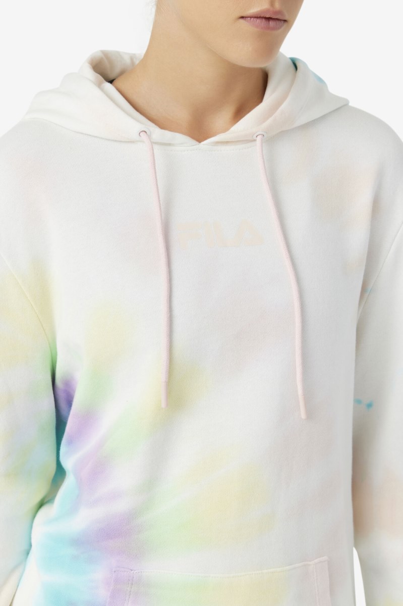 Fila Aerolynn Tie Dye Hættetrøje Dame Hvide | 165-VOEFRX