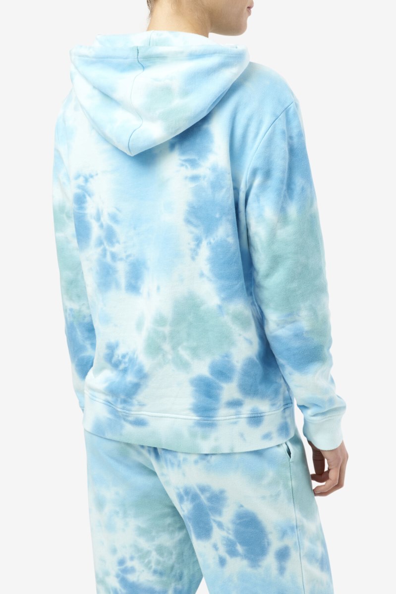 Fila Aerolynn Tie Dye Hættetrøje Dame Hvide | 534-XRKELZ