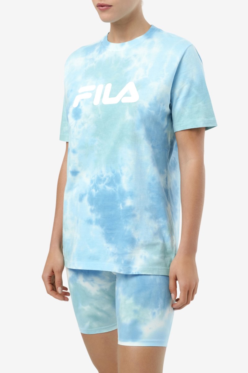 Fila Alivia Tie Dye Tee T Shirts Dame Hvide | 341-RIUXHA