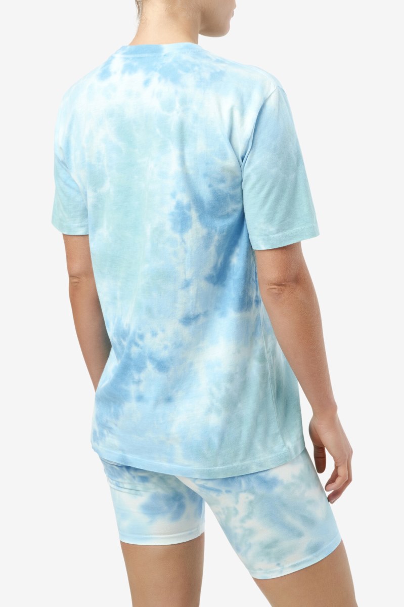 Fila Alivia Tie Dye Tee T Shirts Dame Hvide | 341-RIUXHA