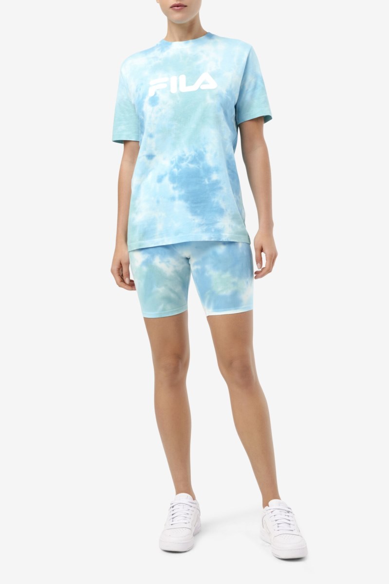 Fila Alivia Tie Dye Tee T Shirts Dame Hvide | 341-RIUXHA