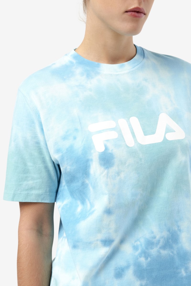 Fila Alivia Tie Dye Tee T Shirts Dame Hvide | 341-RIUXHA