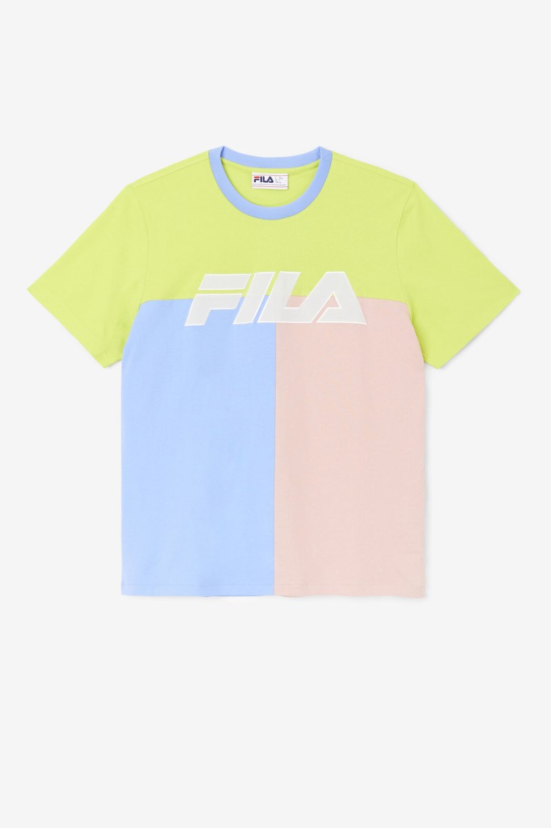 Fila Anvit Crew T Shirts Herre Blå Lysegrøn Koral | 793-PNBHMI