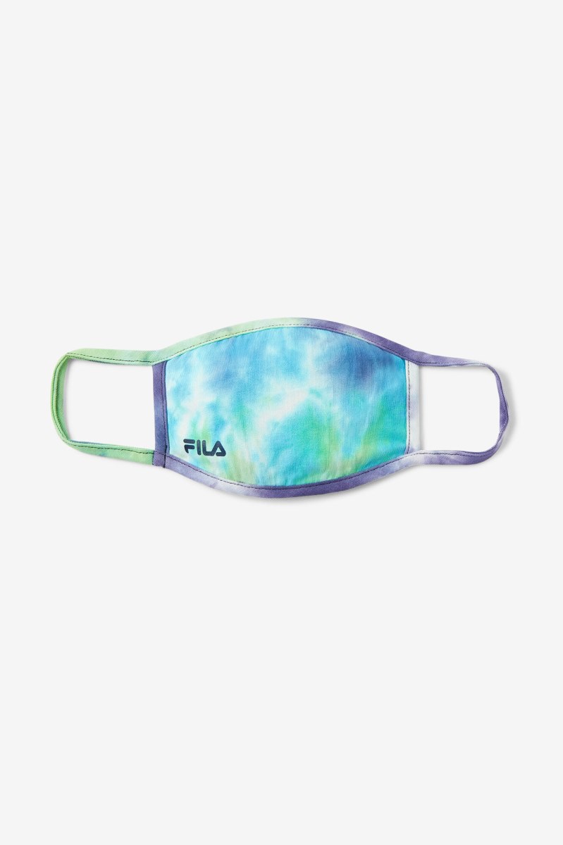 Fila Blue Tie Dye Face Mask Udstyr Dame Blå Lyseturkis | 305-SMPIRB