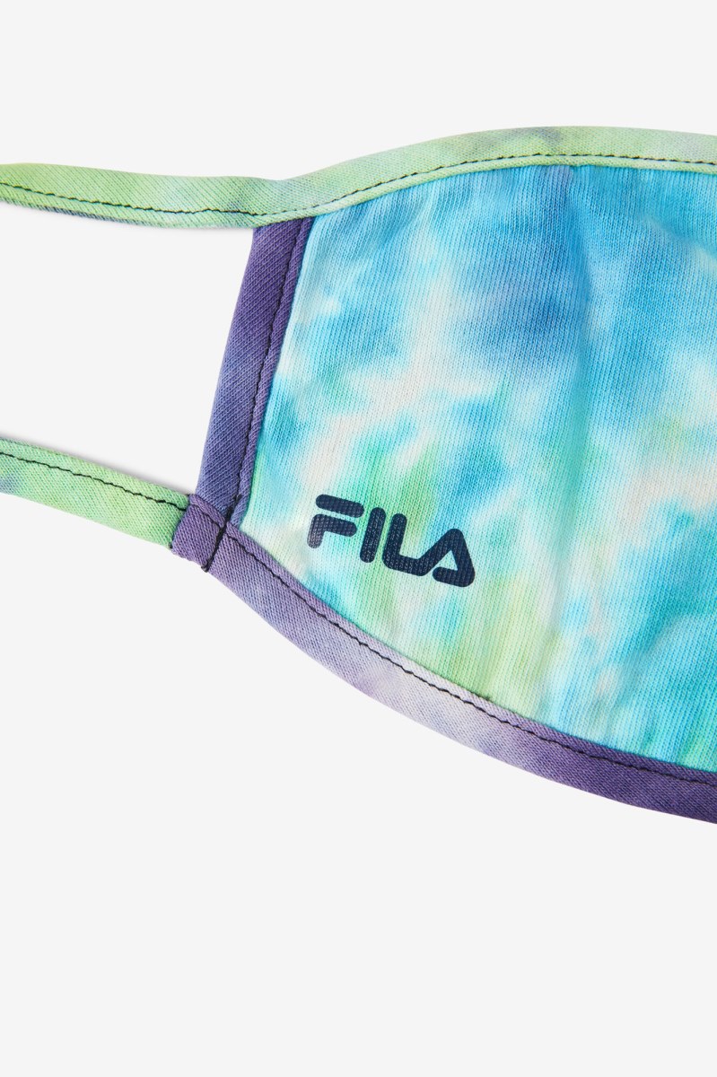 Fila Blue Tie Dye Face Mask Udstyr Dame Blå Lyseturkis | 305-SMPIRB