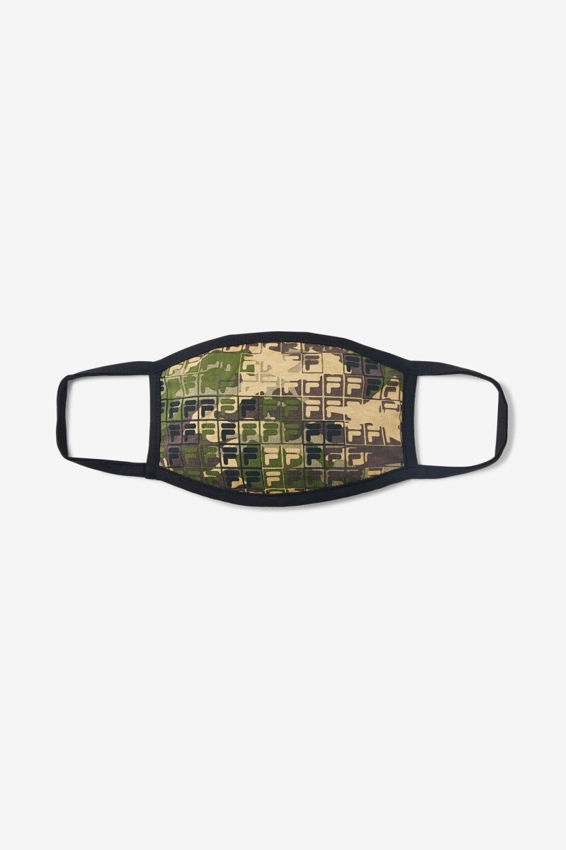 Fila Camouflage Logo Face Mask Udstyr Dame Grøn Camo Flerfarvede | 713-TDQECH