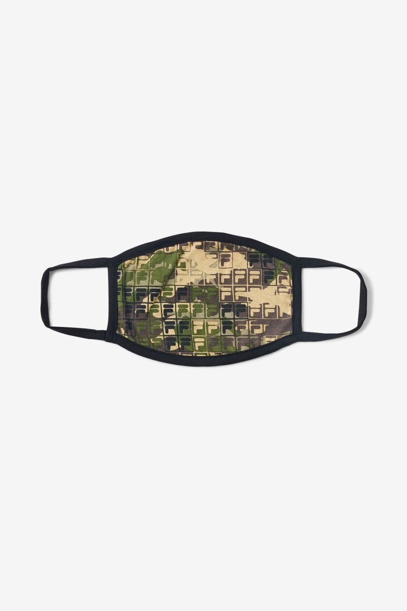 Fila Camouflage Logo Face Mask Udstyr Dame Grøn Camo Flerfarvede | 713-TDQECH