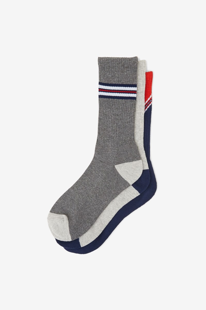 Fila Chevron Crew 3-Pack Sokker Dame Mørkeblå | 549-UTYCMS