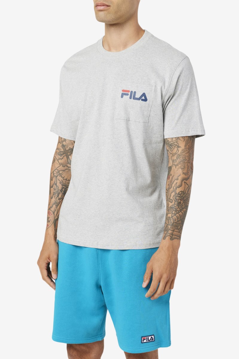 Fila Curtis Pocket Tee T Shirts Herre Lysegrå | 167-KIZAEO