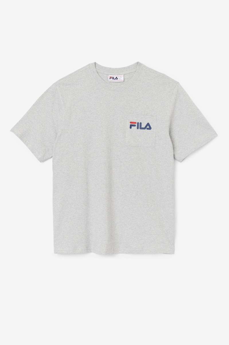 Fila Curtis Pocket Tee T Shirts Herre Lysegrå | 167-KIZAEO