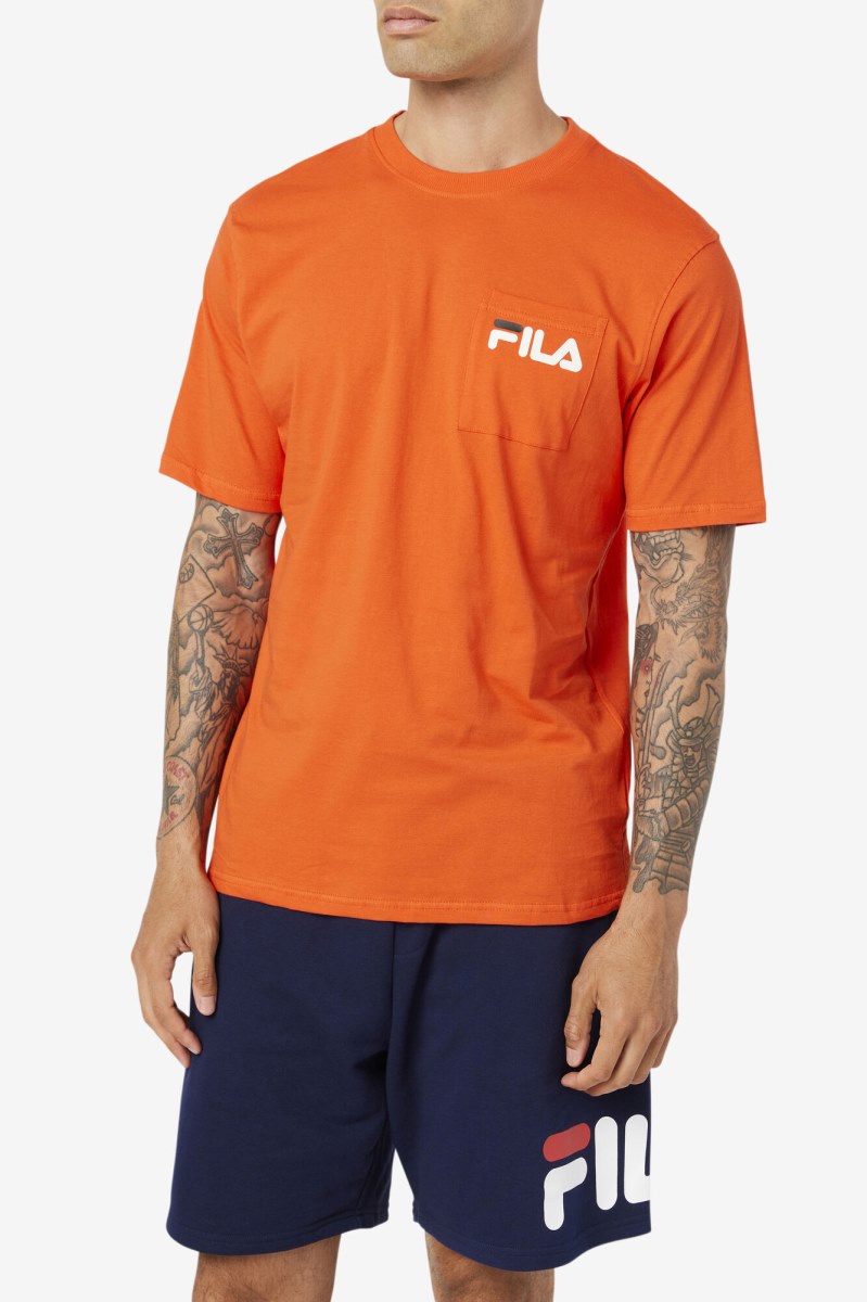 Fila Curtis Pocket Tee T Shirts Herre Sort | 941-QHFDLE