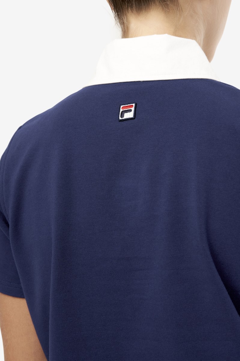 Fila Dakota Polo Shirt Dame Mørkeblå | 829-SVBFKL