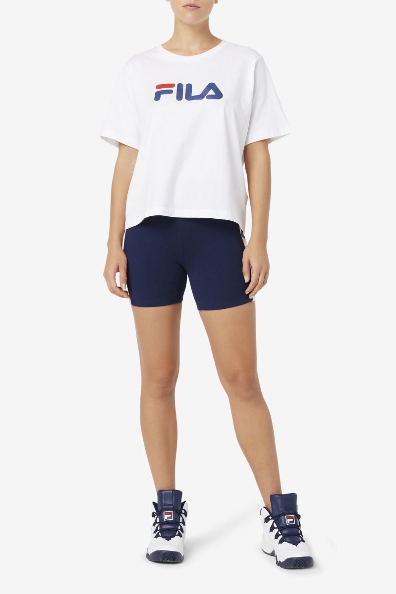 Fila Davina Shorts Dame Mørkeblå | 069-VICASZ