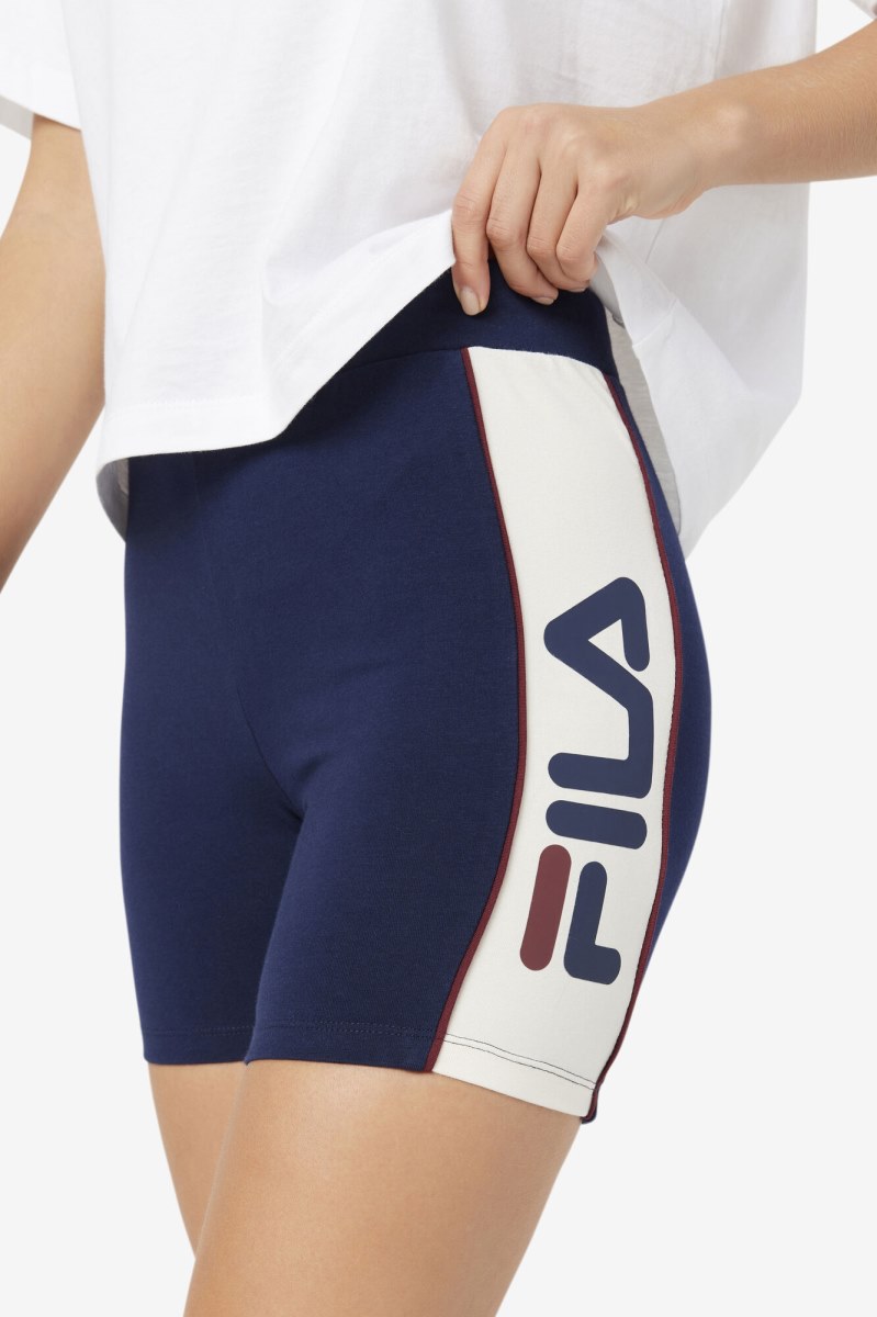 Fila Davina Shorts Dame Mørkeblå | 069-VICASZ