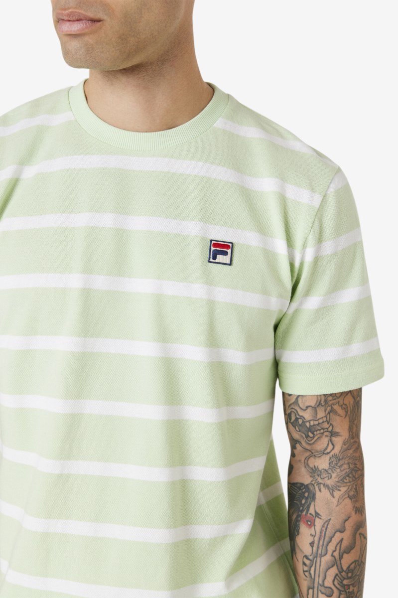 Fila Deny Crew T Shirts Herre Hvide | 573-OGKSQY