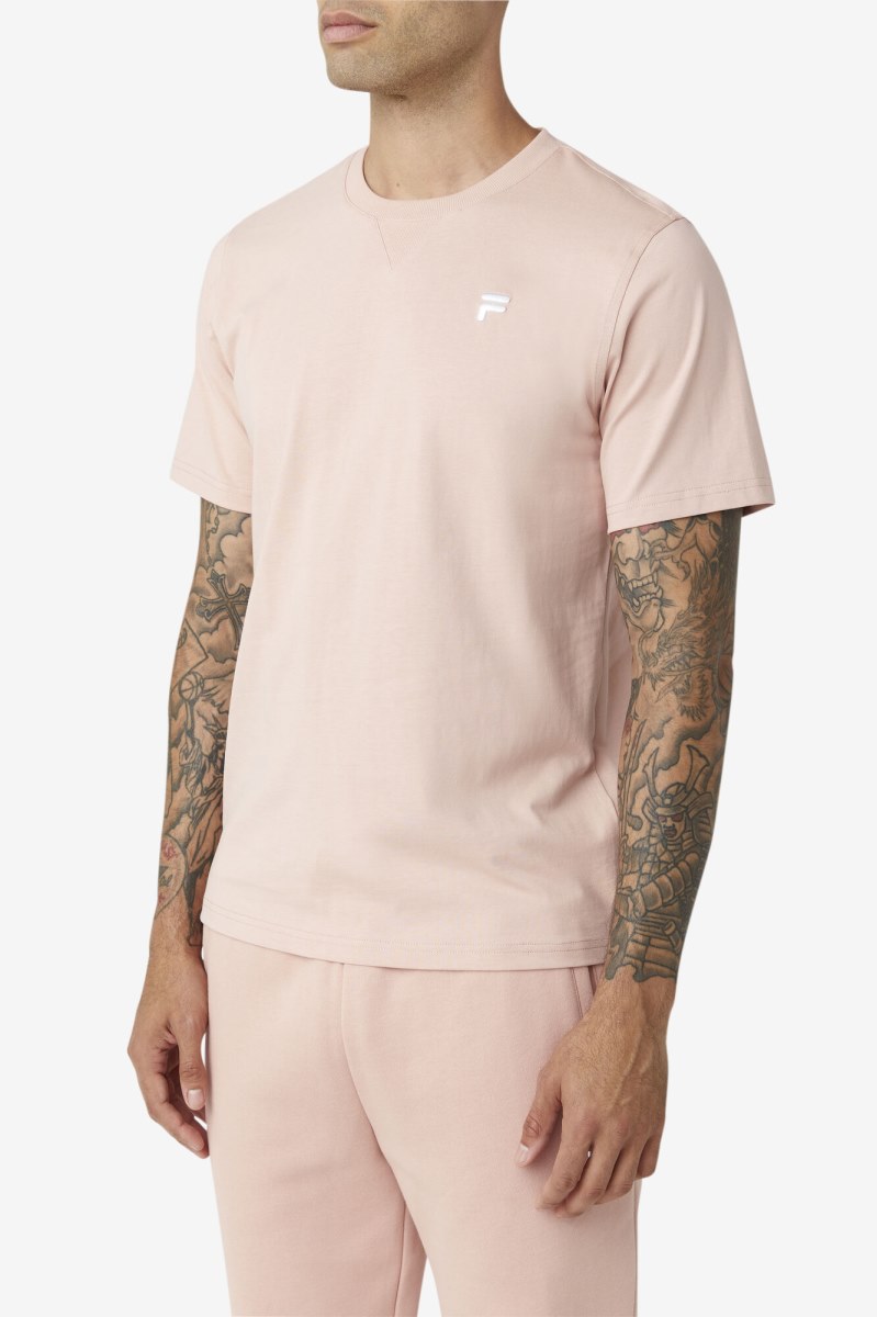 Fila Derion Tee T Shirts Herre Lyserød | 874-JPSWLK