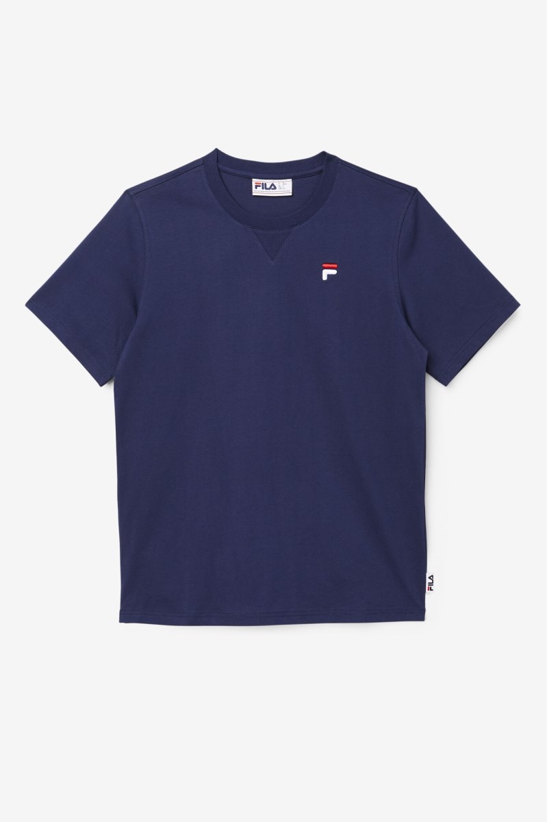 Fila Derion Tee T Shirts Herre Mørkeblå | 693-UZWJFQ