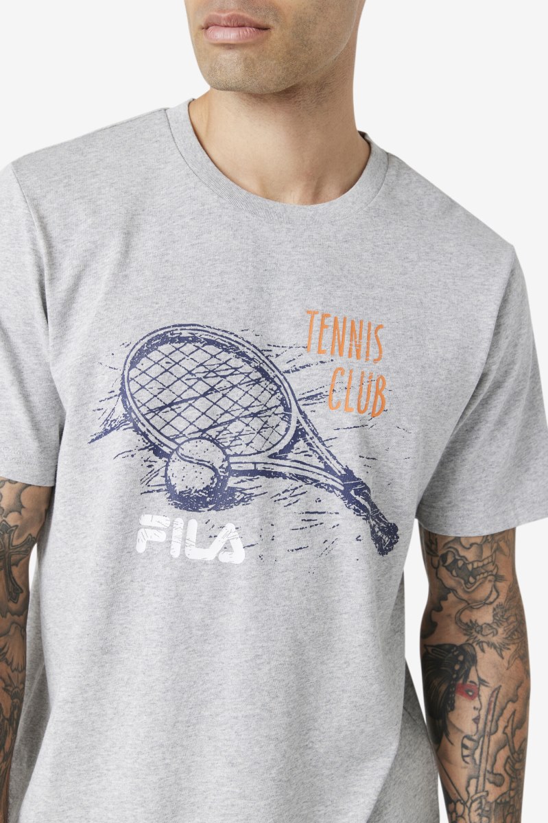 Fila Derzan Tee T Shirts Herre Lysegrå | 964-TNSUDB