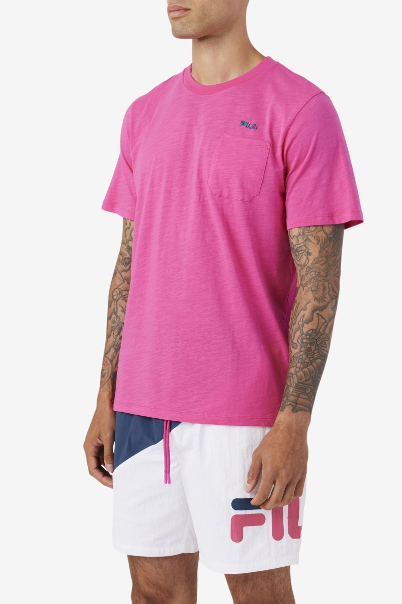 Fila Dilki Crew T Shirts Herre Fuchsia Lilla | 107-XJUFPZ