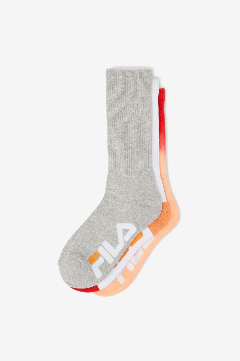 Fila Dip Dye Crew 3-pack Sokker Herre Koral | 735-FDQALK