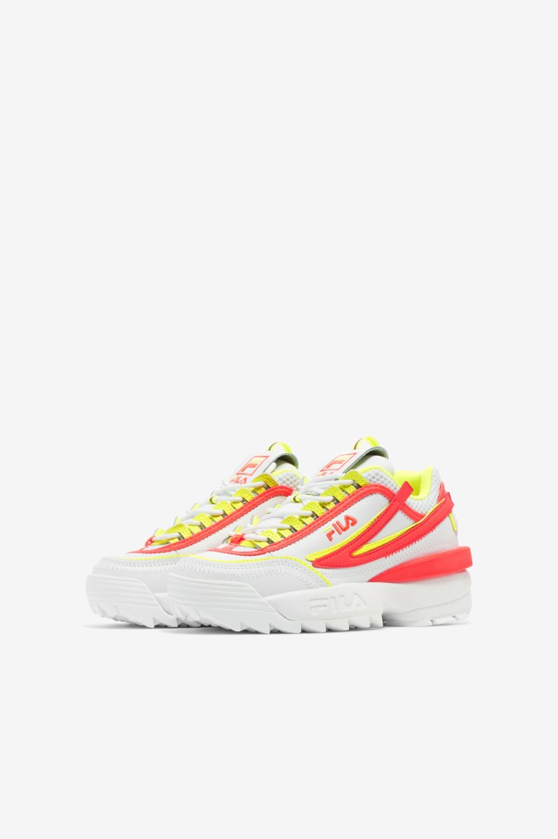 Fila Disruptor 2 EXP Sneakers Børn Hvide Koral Gul | 628-CNUSME