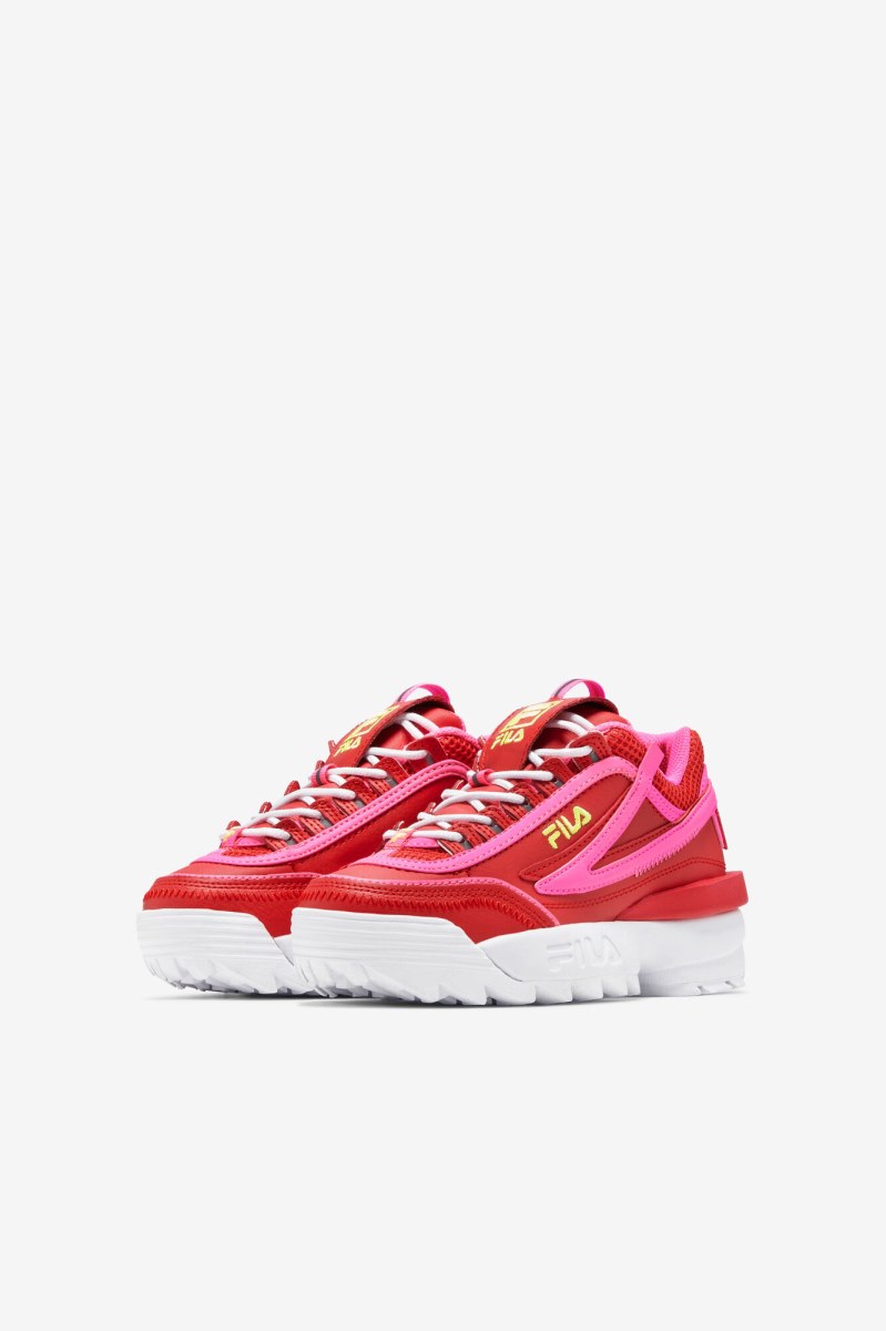 Fila Disruptor 2 EXP Sneakers Børn Rød Lyserød Gul | 018-NLKJMT