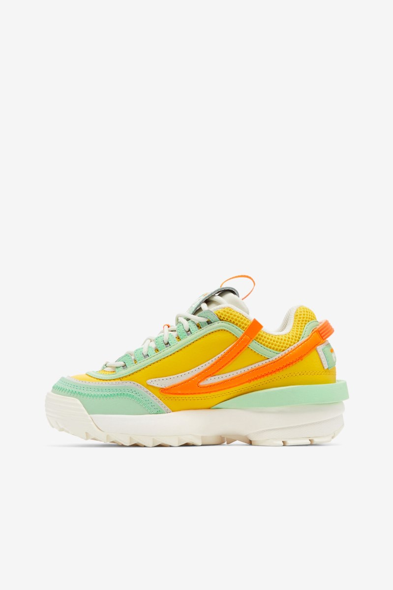 Fila Disruptor 2 EXP Sneakers Dame Citron Grøn Grå Orange | 638-EPRHNU