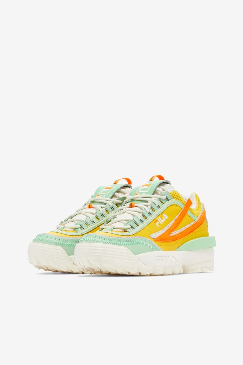 Fila Disruptor 2 EXP Sneakers Dame Citron Grøn Grå Orange | 638-EPRHNU