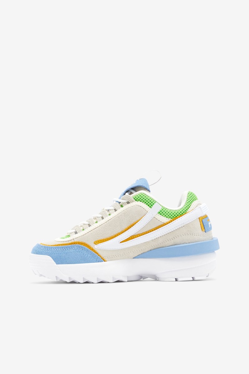 Fila Disruptor 2 EXP Sneakers Dame Hvide Blå Grøn | 015-YUETOZ