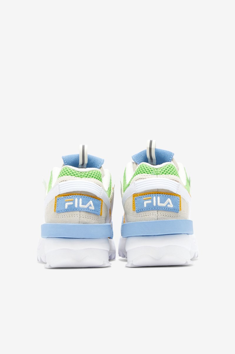 Fila Disruptor 2 EXP Sneakers Dame Hvide Blå Grøn | 015-YUETOZ