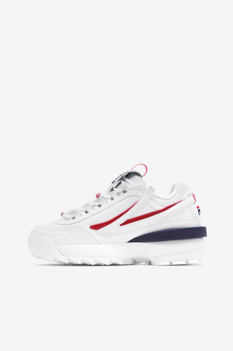 Fila Disruptor 2 EXP Sneakers Dame Hvide Rød Mørkeblå | 168-SWYUKB