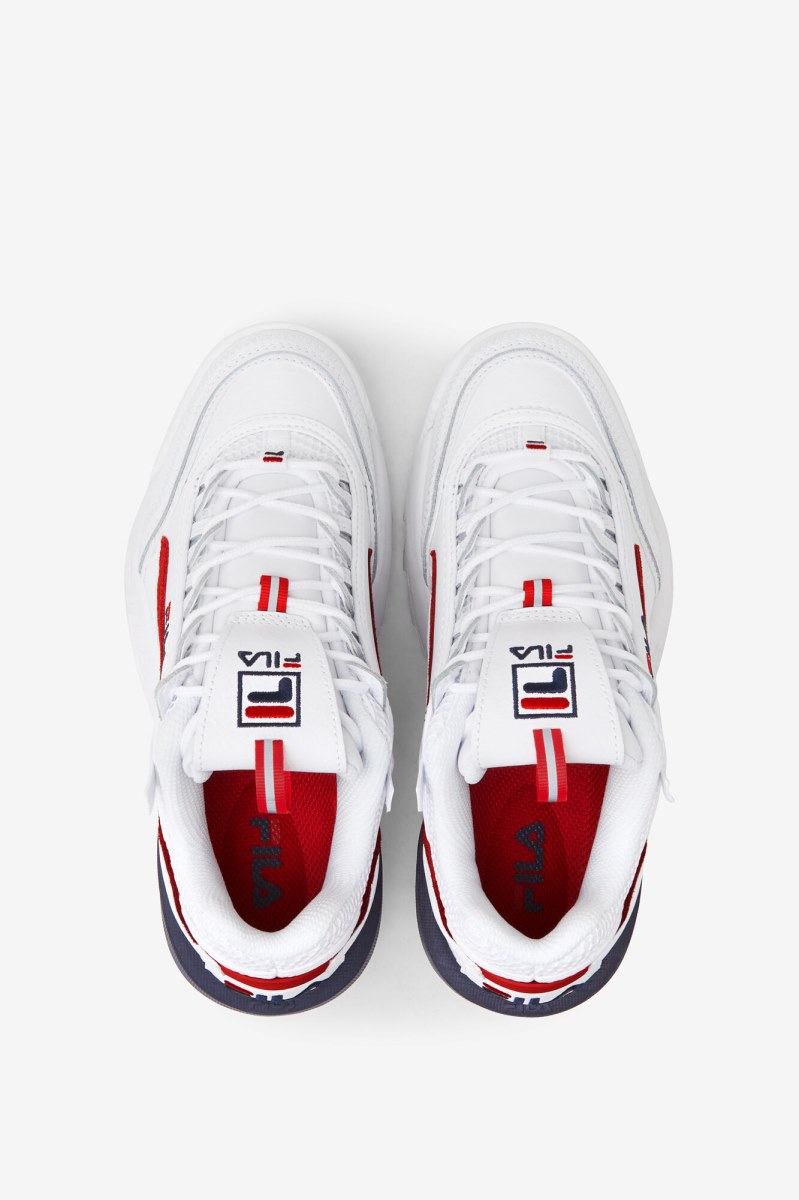 Fila Disruptor 2 EXP Sneakers Dame Hvide Rød Mørkeblå | 168-SWYUKB