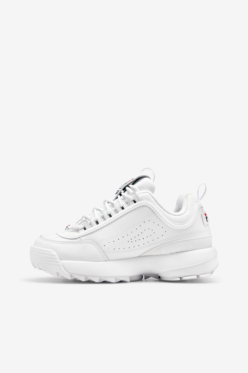 Fila Disruptor 2 Premium Sneakers Dame Hvide Mørkeblå Rød | 049-TSZCFM