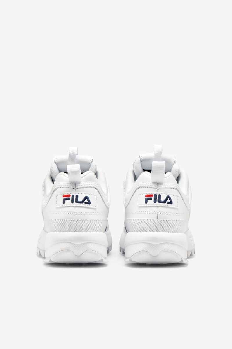 Fila Disruptor 2 Premium Sneakers Dame Hvide Mørkeblå Rød | 049-TSZCFM