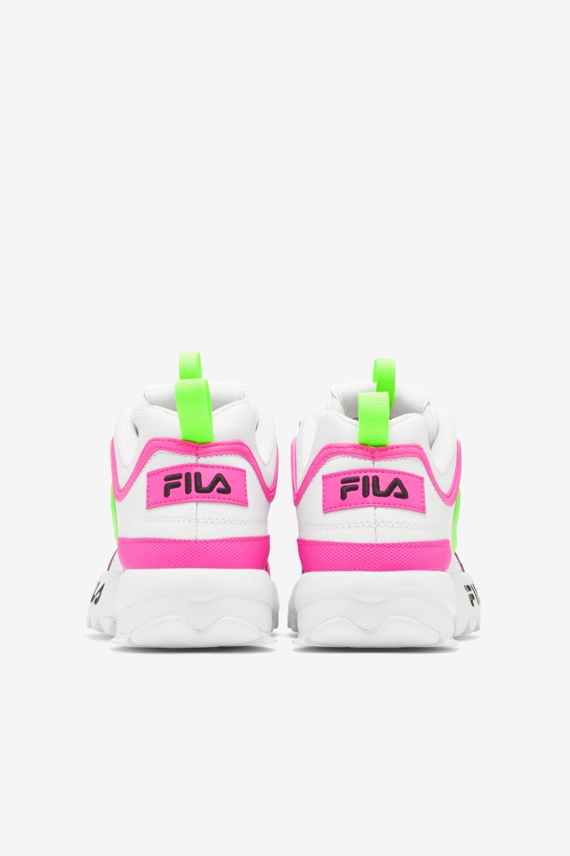 Fila Disruptor 2 Premium Sneakers Dame Hvide Lyserød Grøn | 563-PHGVRZ