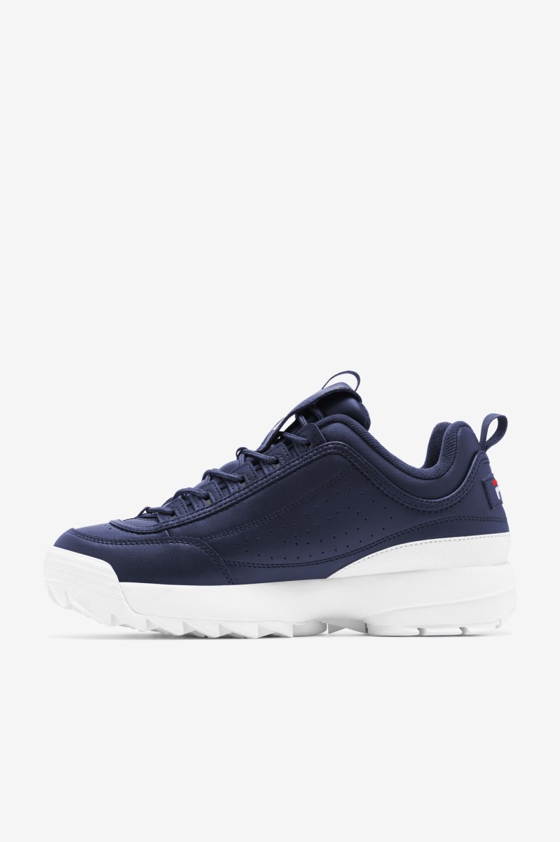 Fila Disruptor 2 Premium Sneakers Herre Mørkeblå Hvide Rød | 325-FYISEP