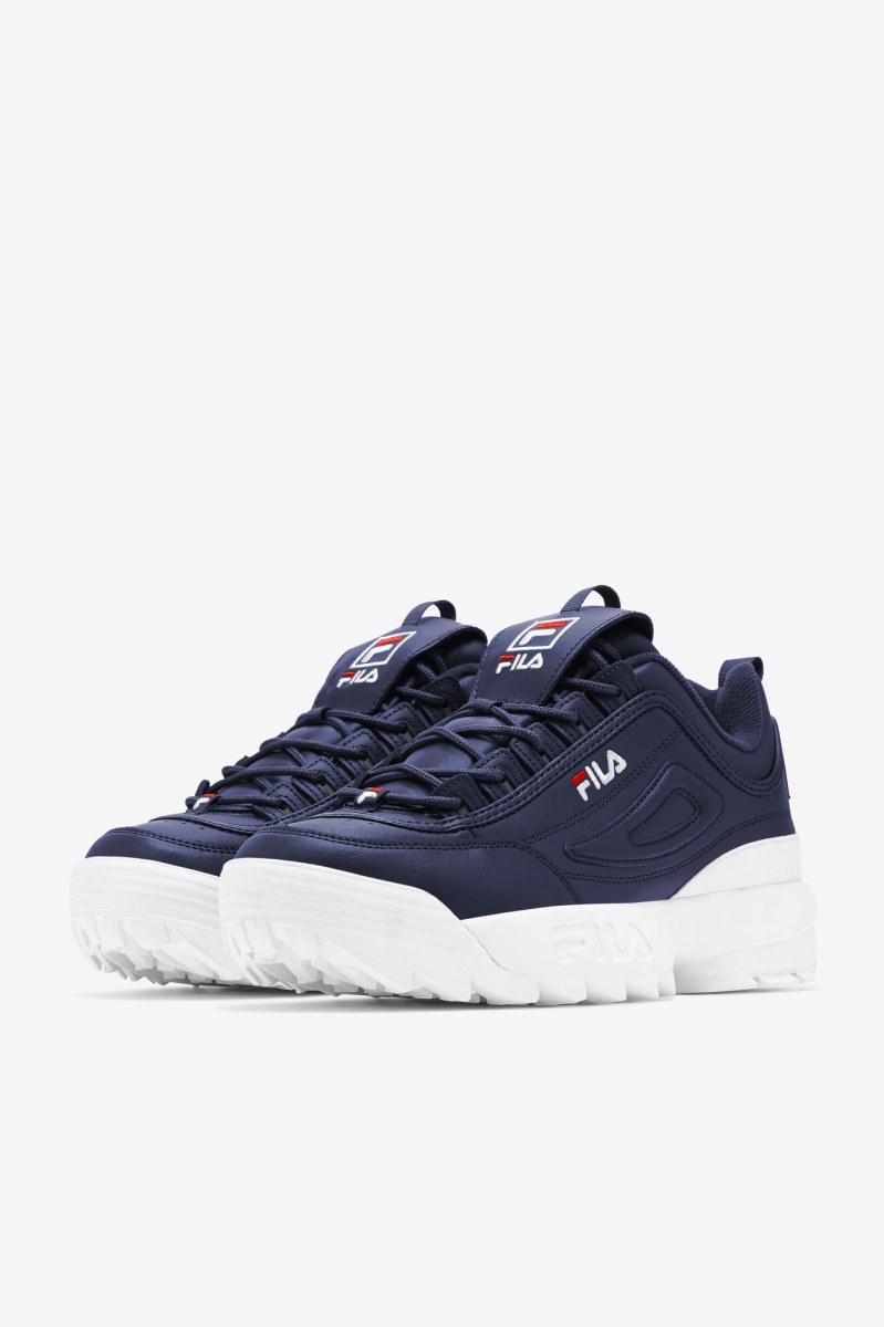 Fila Disruptor 2 Premium Sneakers Herre Mørkeblå Hvide Rød | 325-FYISEP