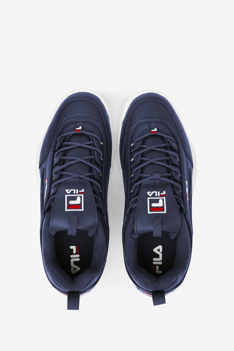 Fila Disruptor 2 Premium Sneakers Herre Mørkeblå Hvide Rød | 325-FYISEP