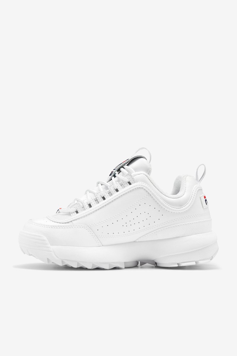 Fila Disruptor 2 Premium Sneakers Herre Hvide Mørkeblå Rød | 572-QIAZVS