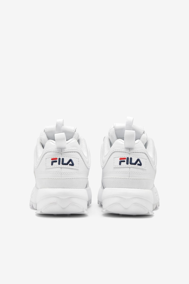 Fila Disruptor 2 Premium Sneakers Herre Hvide Mørkeblå Rød | 572-QIAZVS