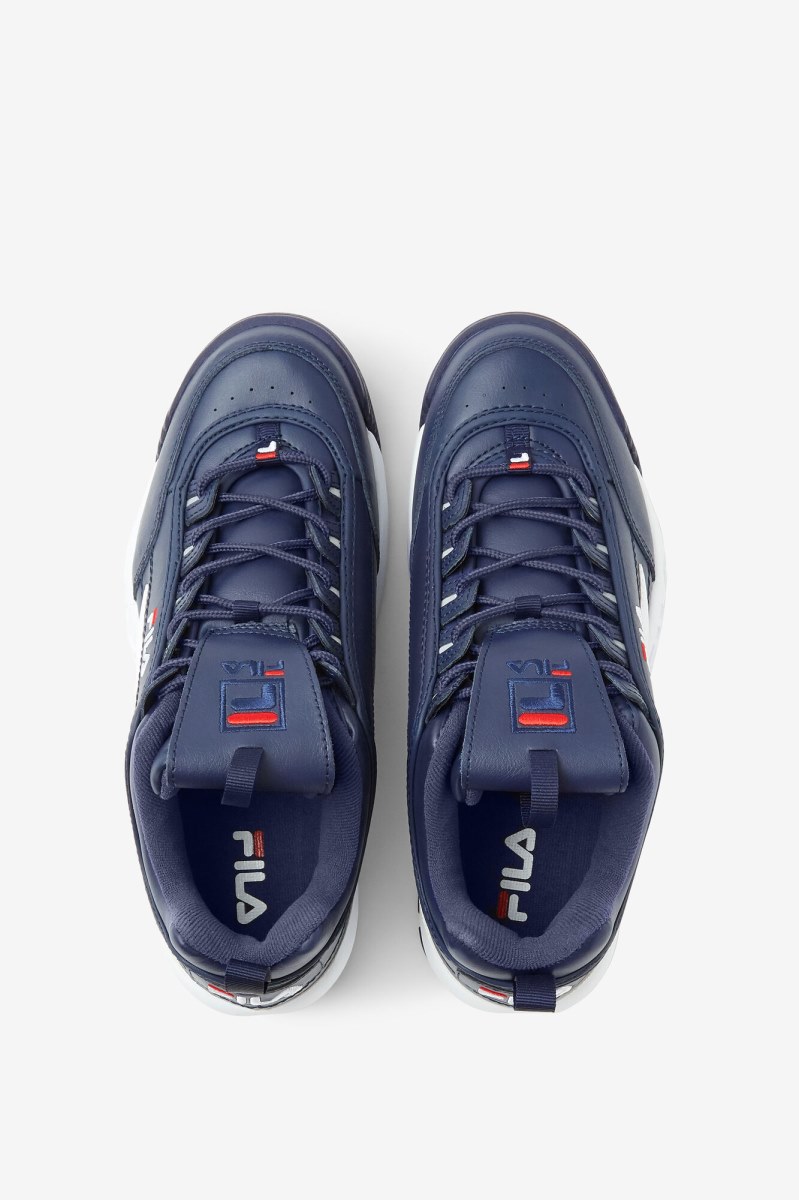 Fila Disruptor 2 Premium Sneakers Herre Mørkeblå Rød Hvide | 946-DPVIGM